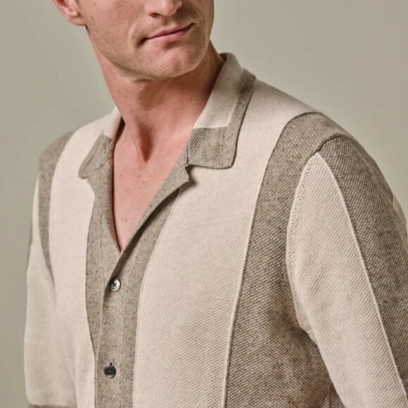 BNWT SS25 PROFUOMO CAMP STRIPE COTTON POLO L - Picture 11 of 13